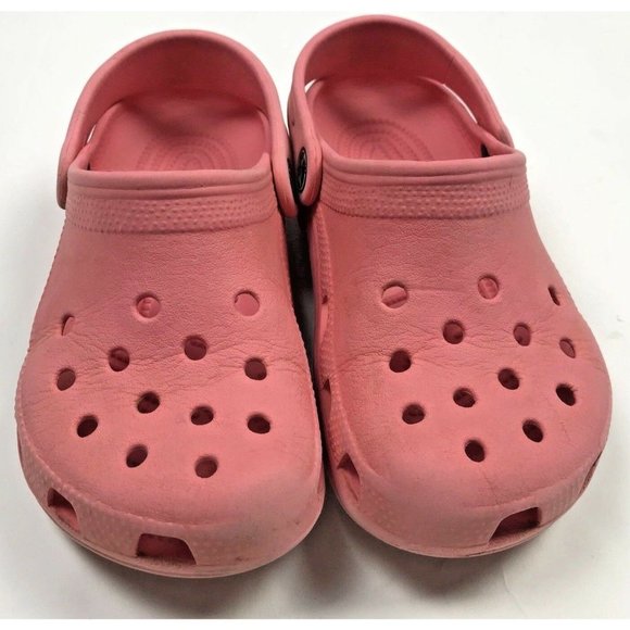 Crocs Classic Clogs Junior Girls Size 1 3 Light Pink Slip On Shoes - Picture 1 of 6